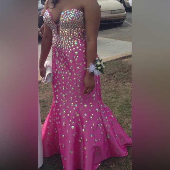 Jovani 944 Prom Dress Pageant Gala Mermaid Long Gown Fuchsia - Picture 5 of 7